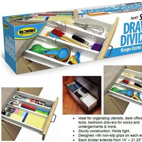 Snap fit drawer divider