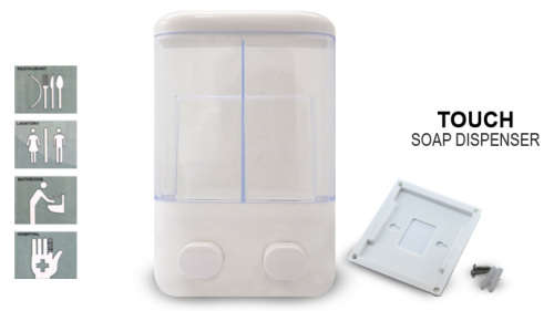 21% OFF! Wall Mounted Double Compartment Touch Soap Dispenser worth