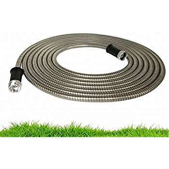 Buyplus 304 Stainless Steel Metal Garden Hose , Super light, Rust Proof Pet/Car Wash Pipe (50FT)