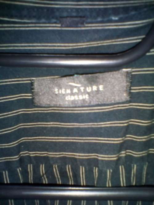 Signature Classic black with gold pin stripe long sleeve shirt