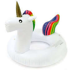 Giant Inflatable Rainbow Unicorn Water Float Raft Summer Swim Pool Beach Ring