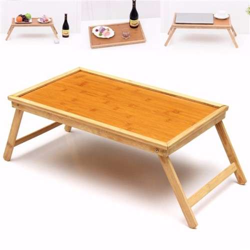 Bamboo Table Foldable Wooden Bed Tray Breakfast Laptop Desk