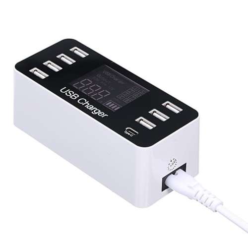 8-Port USB Smart Charger with LCD Screen