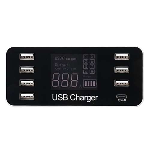 8-Port USB Smart Charger with LCD Screen
