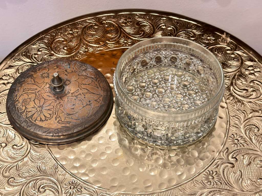 Beautiful Vintage Crystal Trinket Bowl