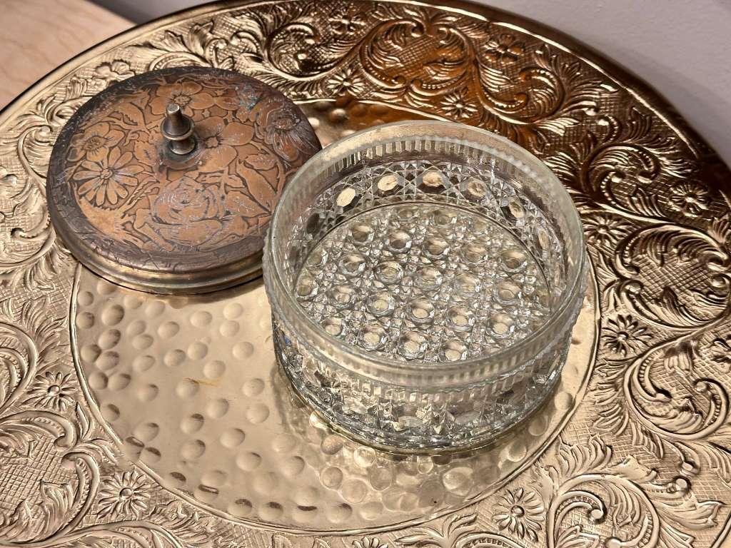 Beautiful Vintage Crystal Trinket Bowl