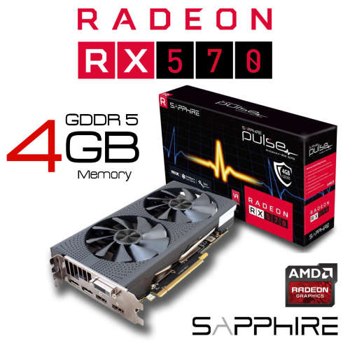 AMD Sapphire RX570 4GB Pulse Edition Gaming Graphics Card