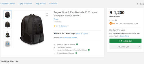 **BRAND NEW** Targus Work + Play 15.6` Notebook Backpack - WORTH R1000 - GRAB IT @ JUST R599!!!