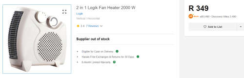 **BARGAIN BUY**DEMO LOGIK VERTICAL / HORIZONTAL FAN HEATER -WORTH R400 - GRAB IT@ JUST R199!!!!!!!!!