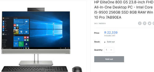 **BARGAIN BUY**HP ELITEONE ALL IN ONE PC HEX CORE i5, 8GB RAM, 1TB HDD- WORTH R17000 -GRAB IT@R7999!