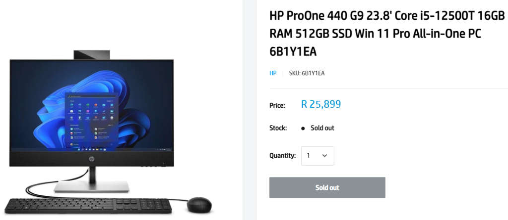 **BARGAIN** DEMO HP ProOne 440 G9 ALL IN 1 PC 12th GEN HEX CORE i5, 8GB RAM, 512SSD-GRAB IT@R9999!