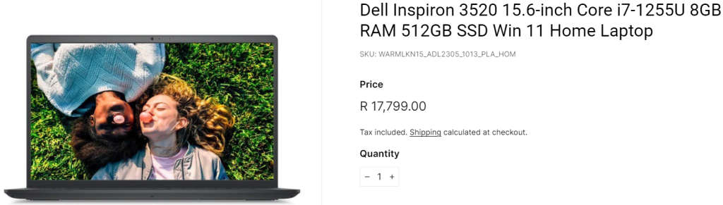 **BRAND NEW**DELL INSPIRON 3520 12th GEN i7, 8GB RAM, 512SSD -WORTH R18k- GRAB IT @ R10999!!