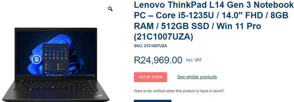 LENOVO THINKPAD L14 12th GEN i5, 16GB RAM, 512GB SSD