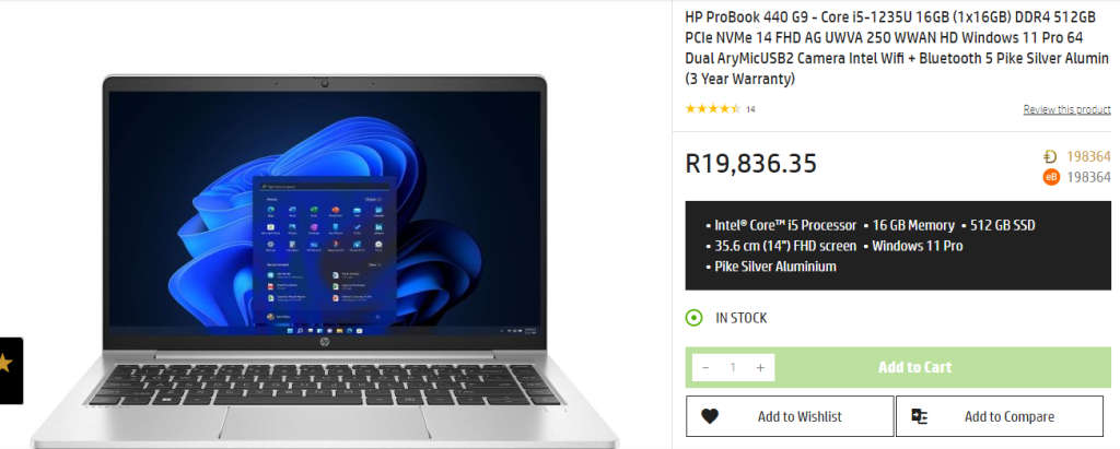 **BARGAIN BUY**HP PROBOOK 450 G9 LATEST 12th GEN CORE i5, 16GB RAM, 512SSD- GRAB IT@ JUST R8999!