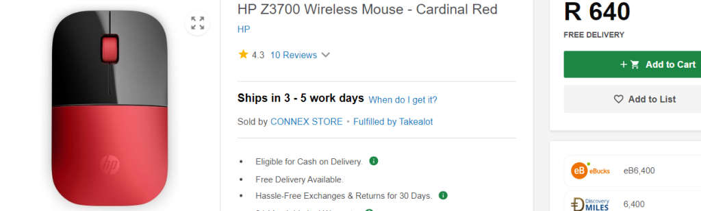 HP Z3700 WIRELESS MOUSE