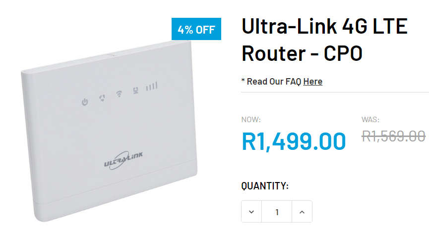 **BARGAIN BUY** DEMO ULTRALINK 4G LTE WIRELESS ROUTER -WORTH R1500! GRAB IT @ JUST R499!