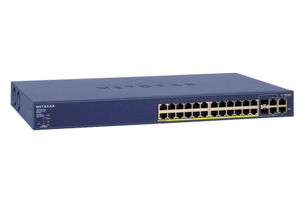 Netgear FS728TP 24x POE 10/100 Ports , 4x gigabit Ports(2x shared with SFP) 2X SFP Port