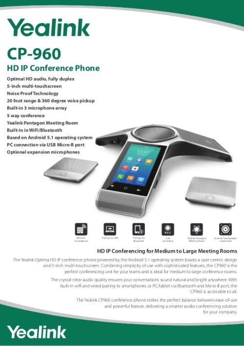 Yealink CP960 Conference Phone (Brand New)