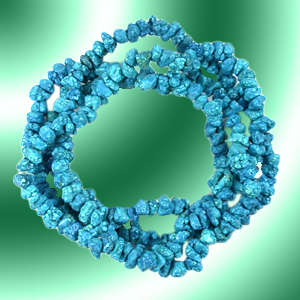 TURQUOISE BEADED NECKLACE 80 Cm - 367 TCts