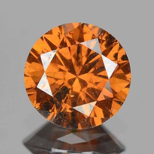 DIAMOND  SOLITAIRE (Fancy Orange/Cognac red, 5.06 x 3.03 mm, Cut - V good; SI2- 0. 50 Ct)