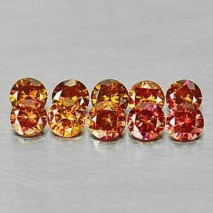 RARE ORANGE/PINK DIAMOND LOT (VVS) (10 pieces - 0.39 TCts)