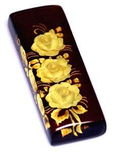 HAND CARVED 3 x FLOWER CAMEO IN AMBER (43 x 16mm - 27.41 Ct)