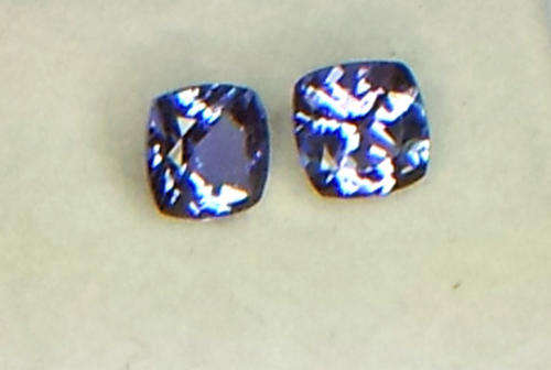 TOP VIOLET BLUE TANZANITE MATCHED PAIR - Cushion  CUT (1.44 Ct )
