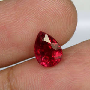 JUST JEWELS -  HOT RED RUBY PEAR (1.88 Ct)