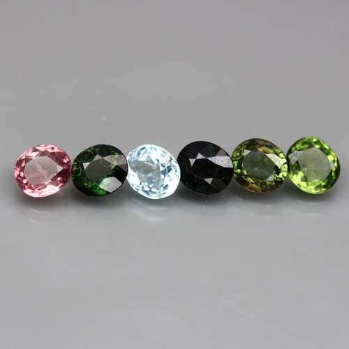 Beautiful  Mixed Tourmaline lot (6 pieces - 3.70 Total Cts)