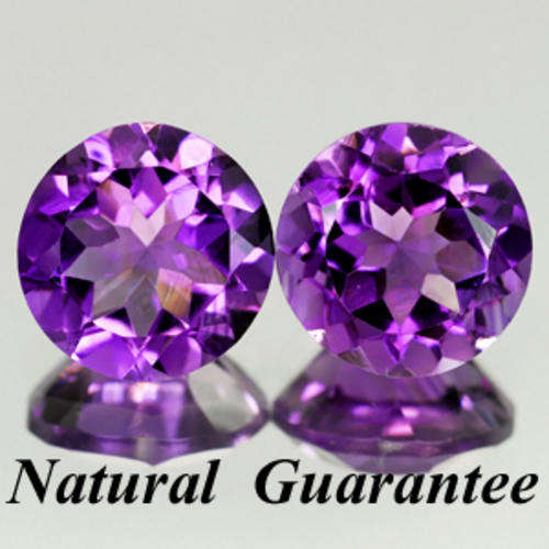 JUST JEWELS - AMETHYST PAIR  (100% Natural - guarantee) (7.57 Ct)