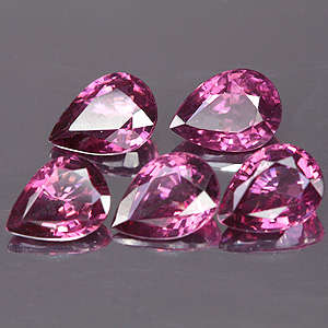 JUST JEWELS - RHODOLITE GARNET LOT(2 x 5 pieces)