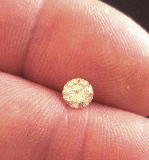 JUST JEWELS - DIAMOND - Brilliant cut (Cape Yellow (Q) SI1 - 0.45 Ct)