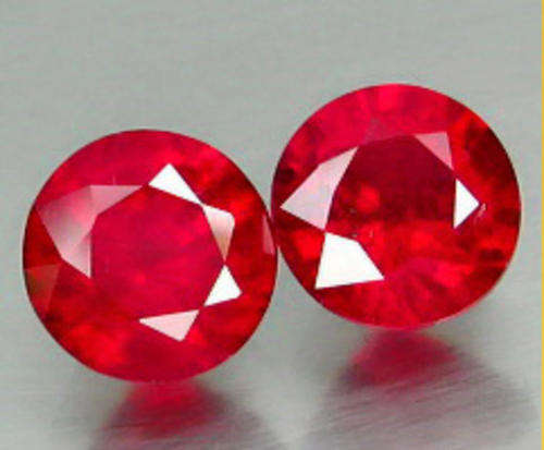 JUST JEWELS -  HOT RED RUBY PAIR (3.13 TCt)