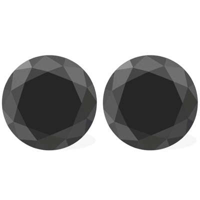 JUST JEWELS -  BLACK DIAMOND  PAIR (0.92 Ct - Quality Gems)