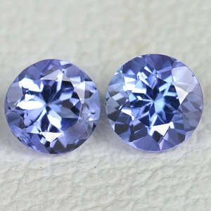 JUST JEWELS -  TANZANITE - ROUND CUT PAIR ( 0.34 Ct )
