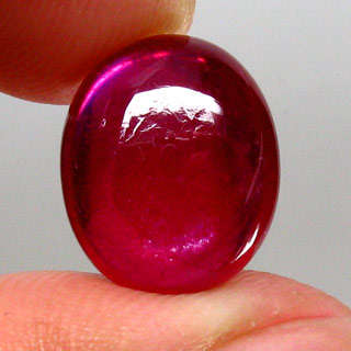 JUST JEWELS -  HOT RED RUBY CABOCHON (6.43 Ct)