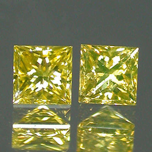 JUST JEWELS -  YELLOW DIAMOND PRINCESS PAIR (0.30 TCts)
