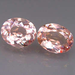 JUST JEWELS -   TOP MORGANITE OVAL PAIR (PINK BERYL)   ( 3.56Ct)
