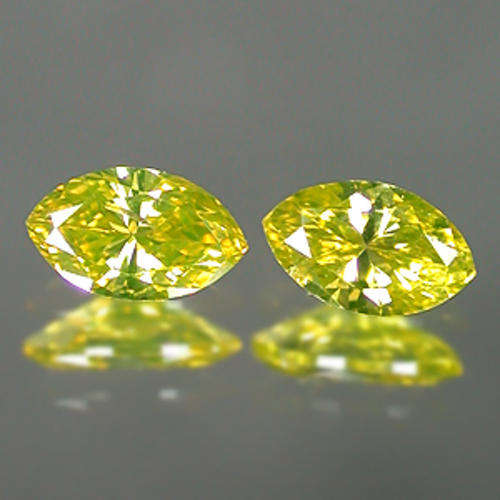 JUST JEWELS -  YELLOW DIAMOND MARQUISE PAIR (0.32 TCts)