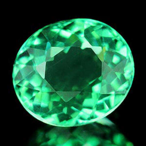 JUST JEWELS -  BRILLIANT NEON GREEN  TOURMALINE OVAL CUT (1.04 Ct)