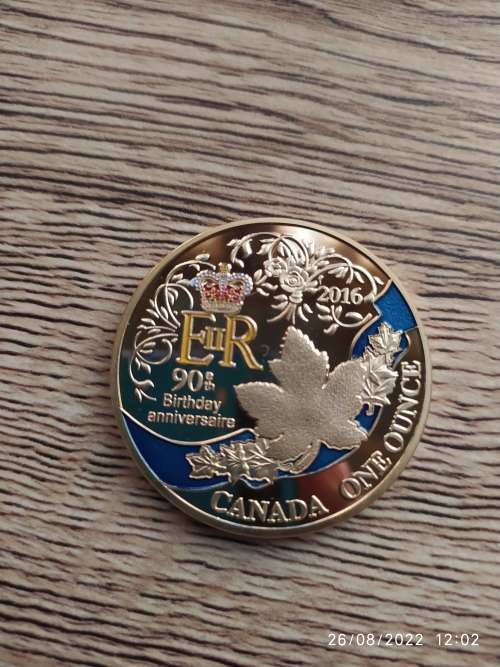 CANADIAN BIRTHDAY 90 ANNIVERSARY 24K  GOLD PLATED 2016 Coins