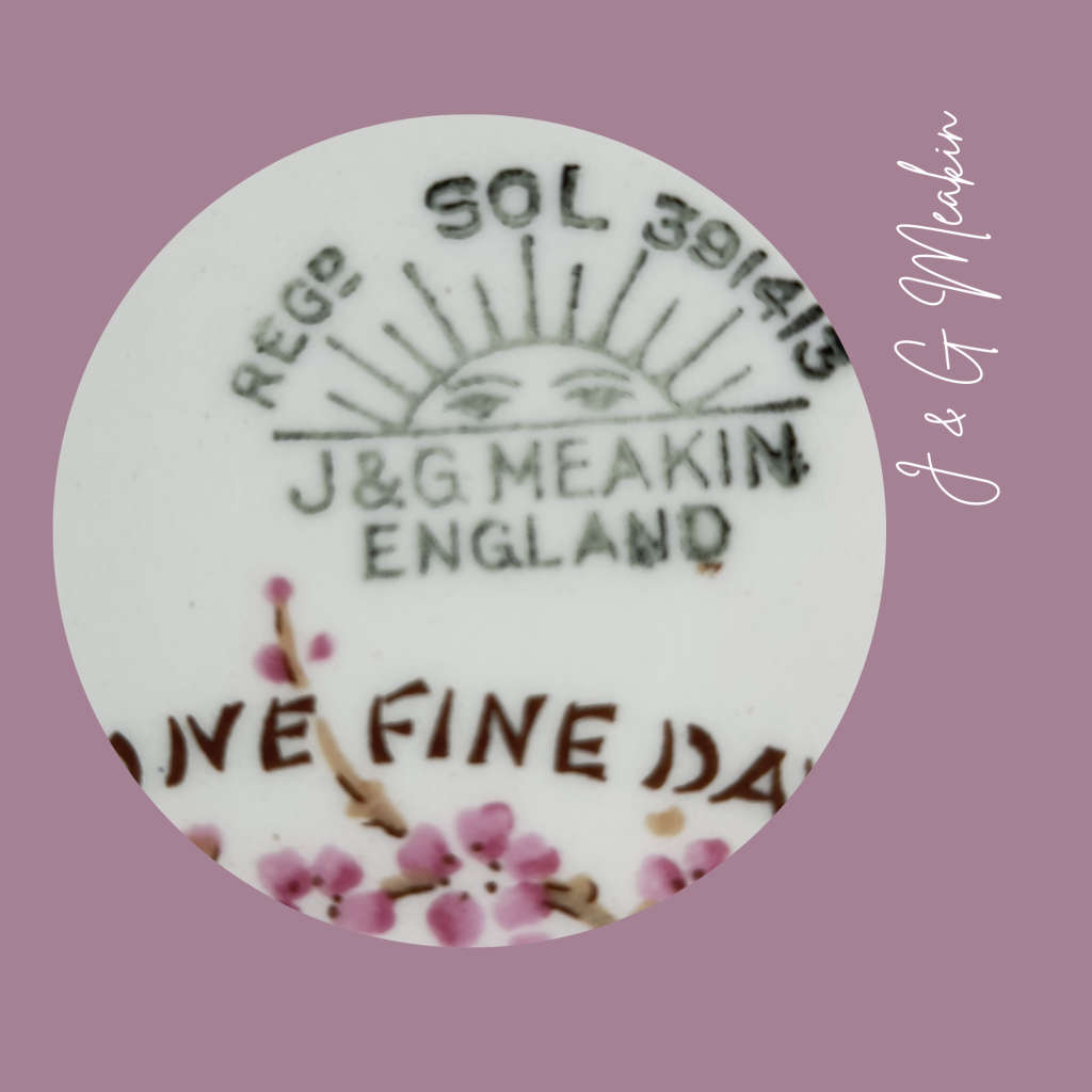 17cm Bread and Butter Plate- One fine Day, Cherry blossom, Pink, c1912