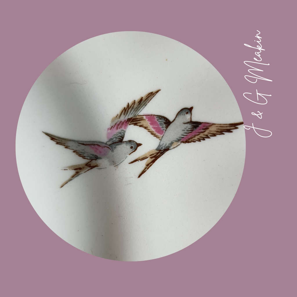 17cm Bread and Butter Plate- One fine Day, Cherry blossom, Pink, c1912