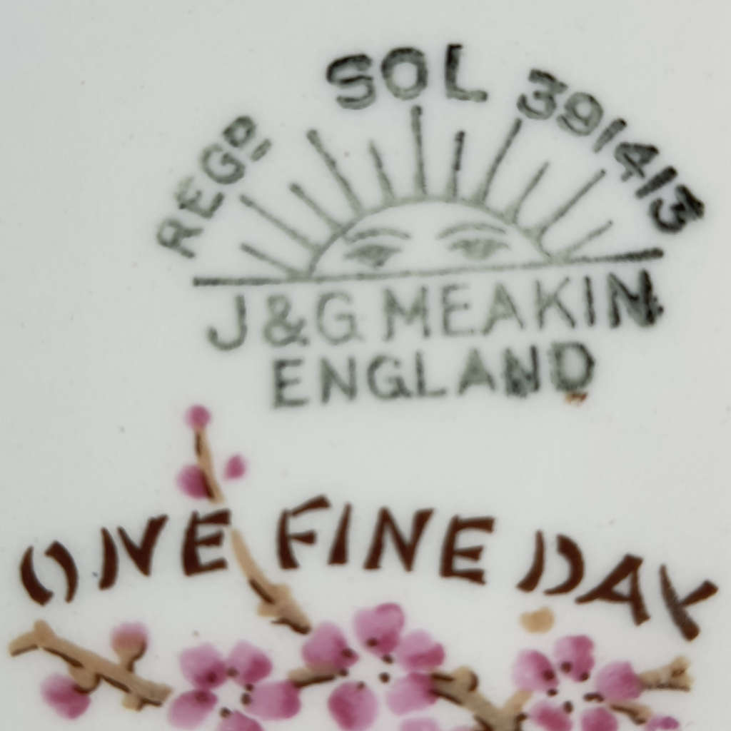 17cm Bread and Butter Plate- One fine Day, Cherry blossom, Pink, c1912
