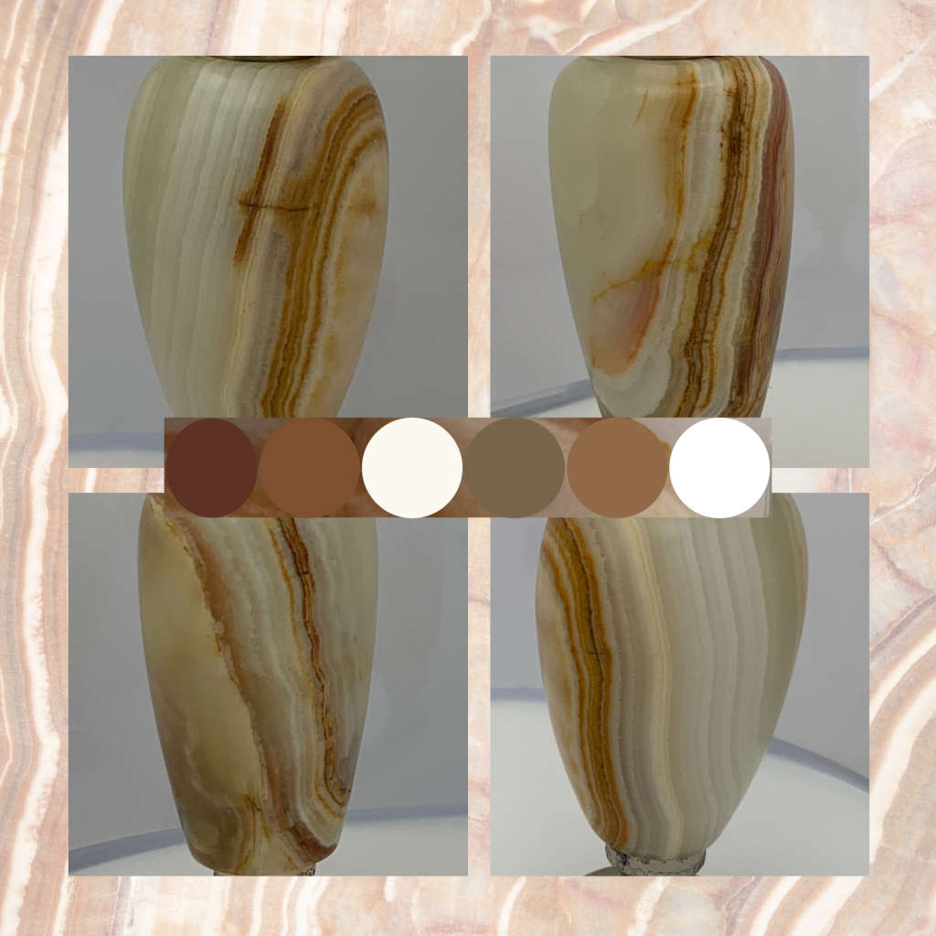 Pair of Mini Bud Vases, Amphora, Incense Burner, Flower Urns, Marble with Scrolled Metal Handles