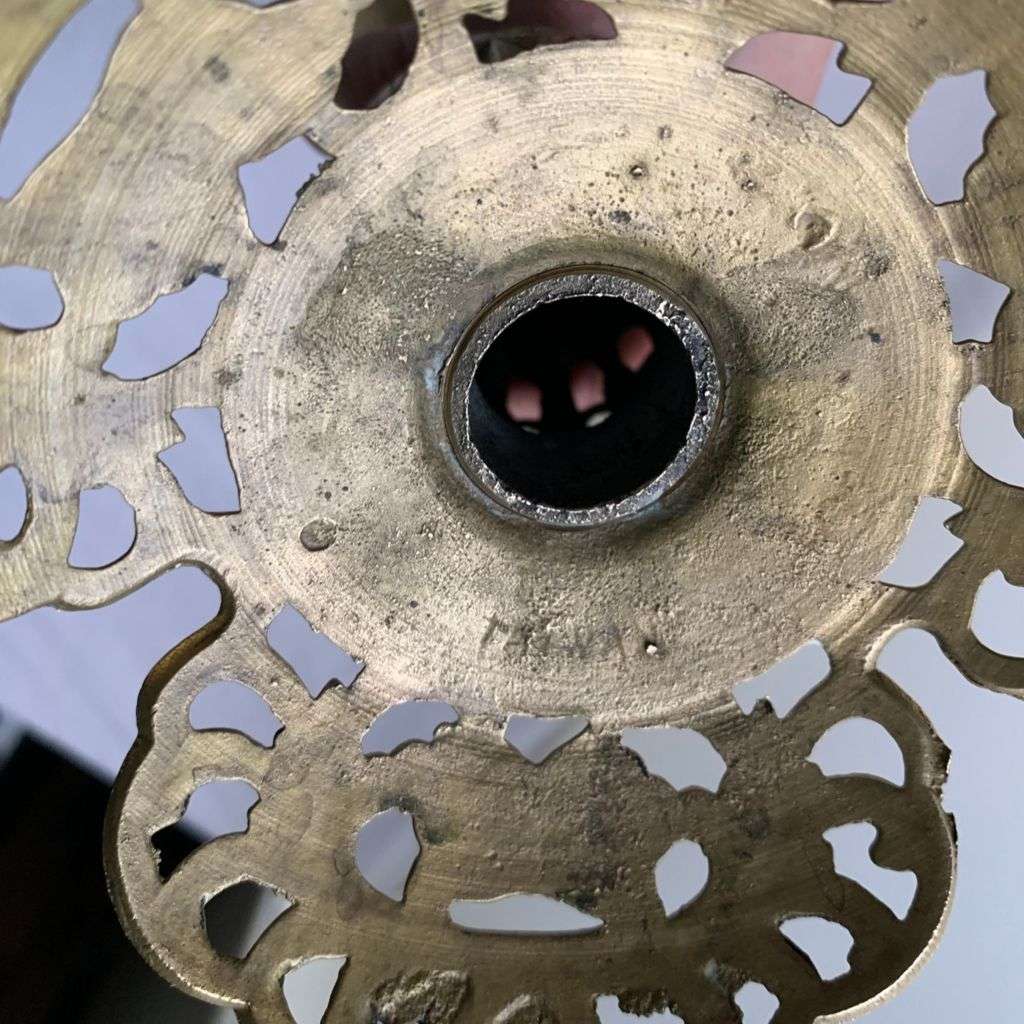 Pair of Solid Large Altar Candle Holders 37.4cm Solid Mid-Century Brass -  c1960