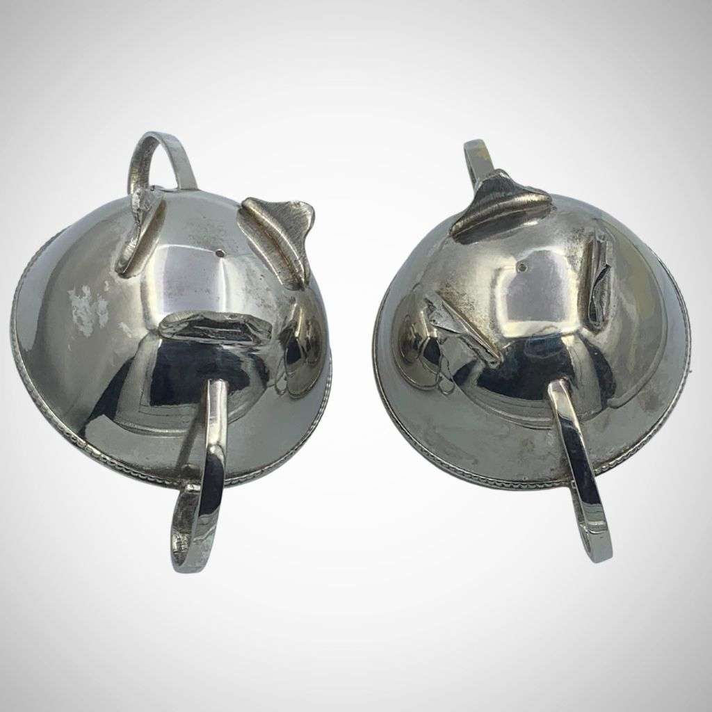 Set of 2 Vintage Biggie Best Style Silver Plated Footed Dishes