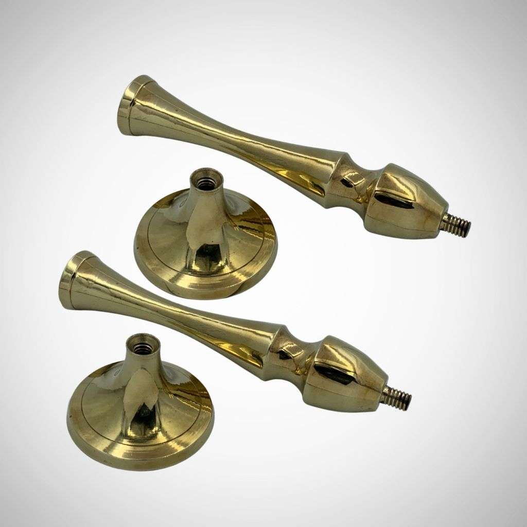 Reduced! Pair of Small 2 Single Stem Floral Brass Vases 17.5cm - Ink Stand Compatible