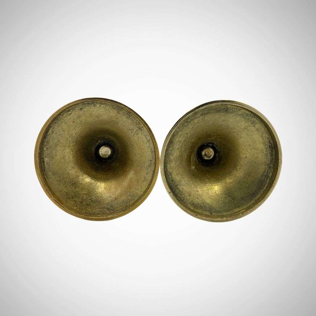 Reduced! Pair of Small 2 Single Stem Floral Brass Vases 17.5cm - Ink Stand Compatible