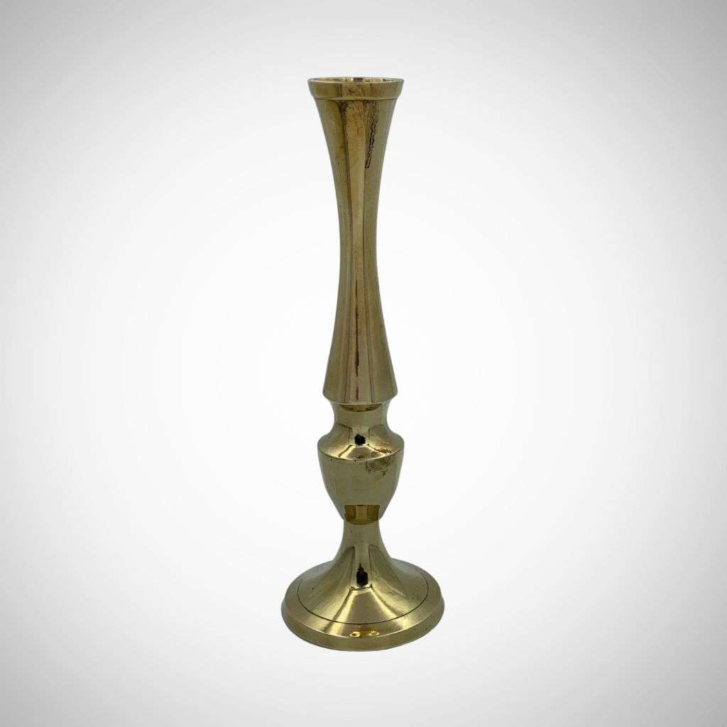 Reduced! Pair of Small 2 Single Stem Floral Brass Vases 17.5cm - Ink Stand Compatible